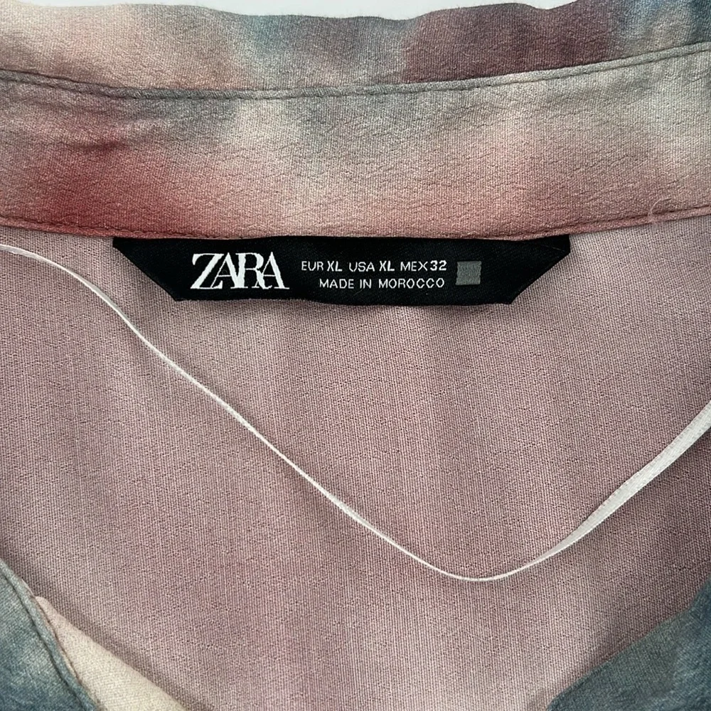Zara womens Multicolor Tie-Dye dopamine viscose Shirt XL - Picture 4 of 8